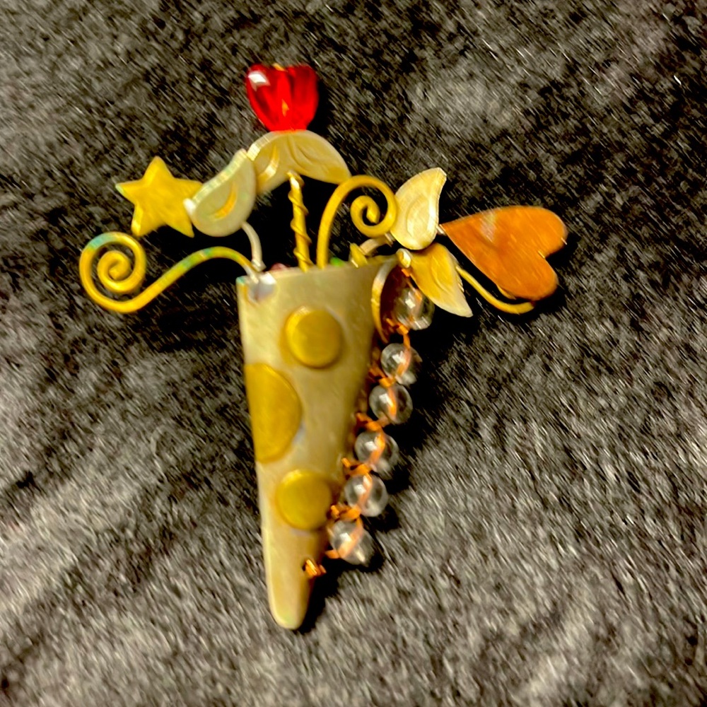 Funky brass pin